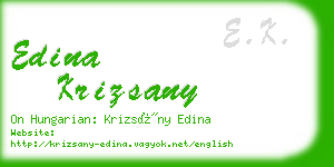 edina krizsany business card